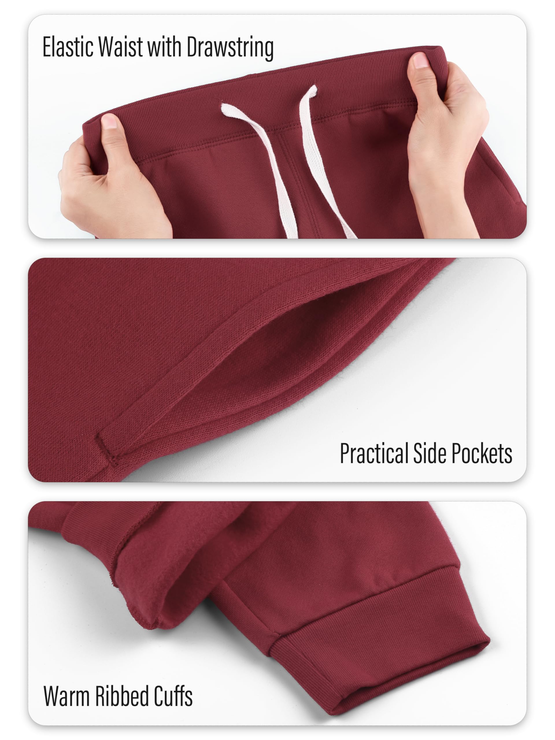 Resinta Baby and Toddler Boys Cotton Fleece Jogger Sweatpants - Soft Winter Pull-On Pants with Pockets & Drawstring for Active Play, Outdoor Adventures & Cozy Lounging