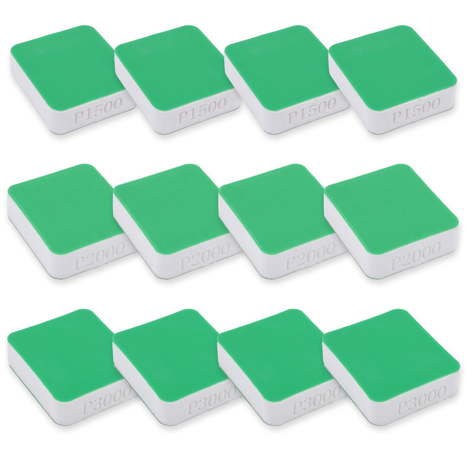 TGR Mini Hand Sanding Blocks for Denibbing PDR - 12 Pack (1500, 2000, 3000 Grit) - Perfect for Auto Body Repair, Woodworking & DIY Projects