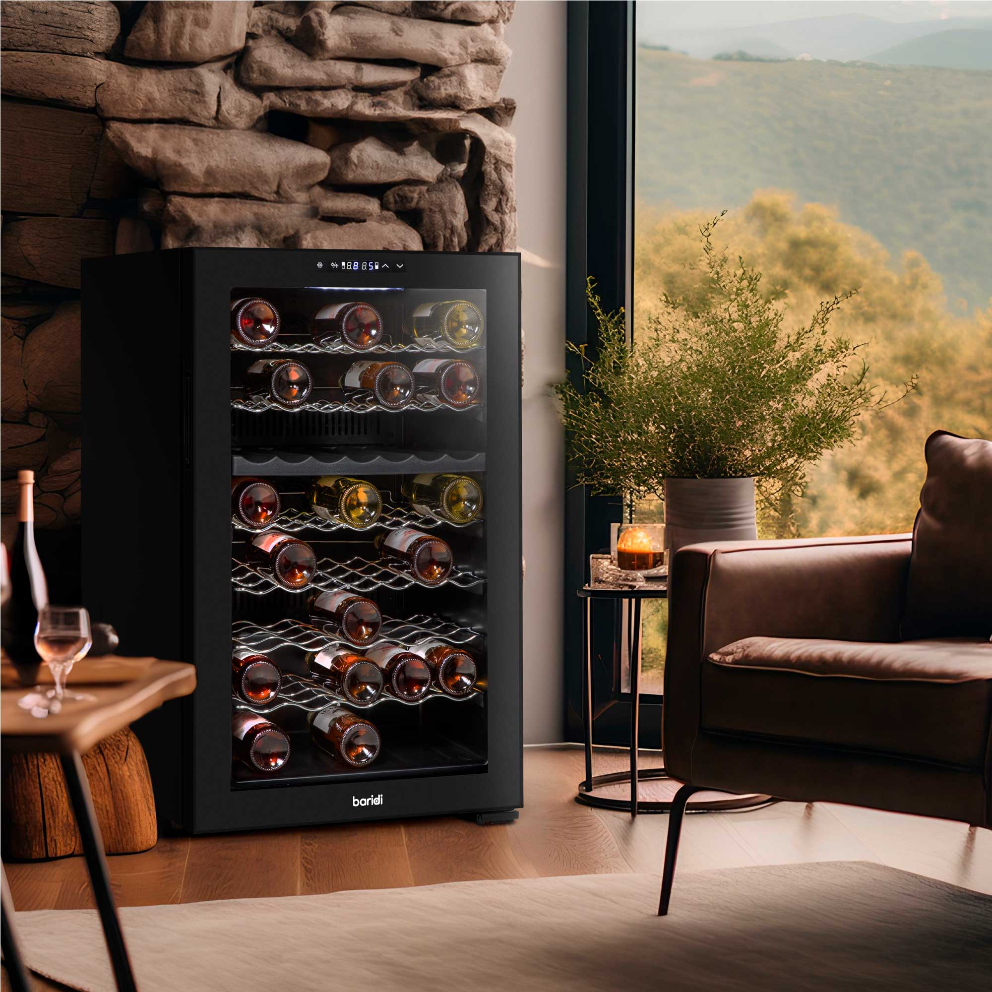 Baridi 52 Bottle Dual Zone Wine Cooler - Black Freestanding Wine Fridge with Touch Controls & LED Display - Perfect for Home Bars, Restaurants, and Wine Cellars