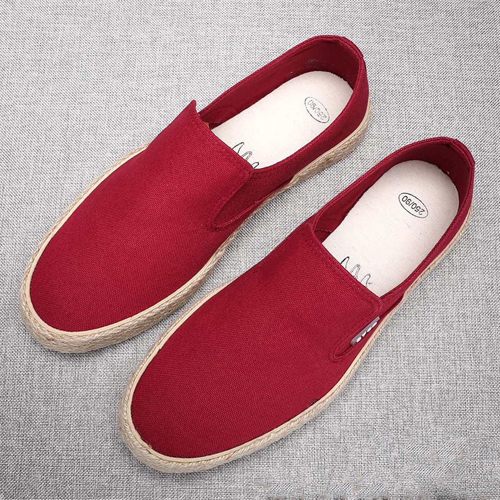 BIISDOST Men's Canvas Slip-On Espadrilles - Breathable Lightweight Casual Shoes for Work, Walking & Everyday Wear | Size 44 | Autumn Moccasin Style Sneakers for Men
