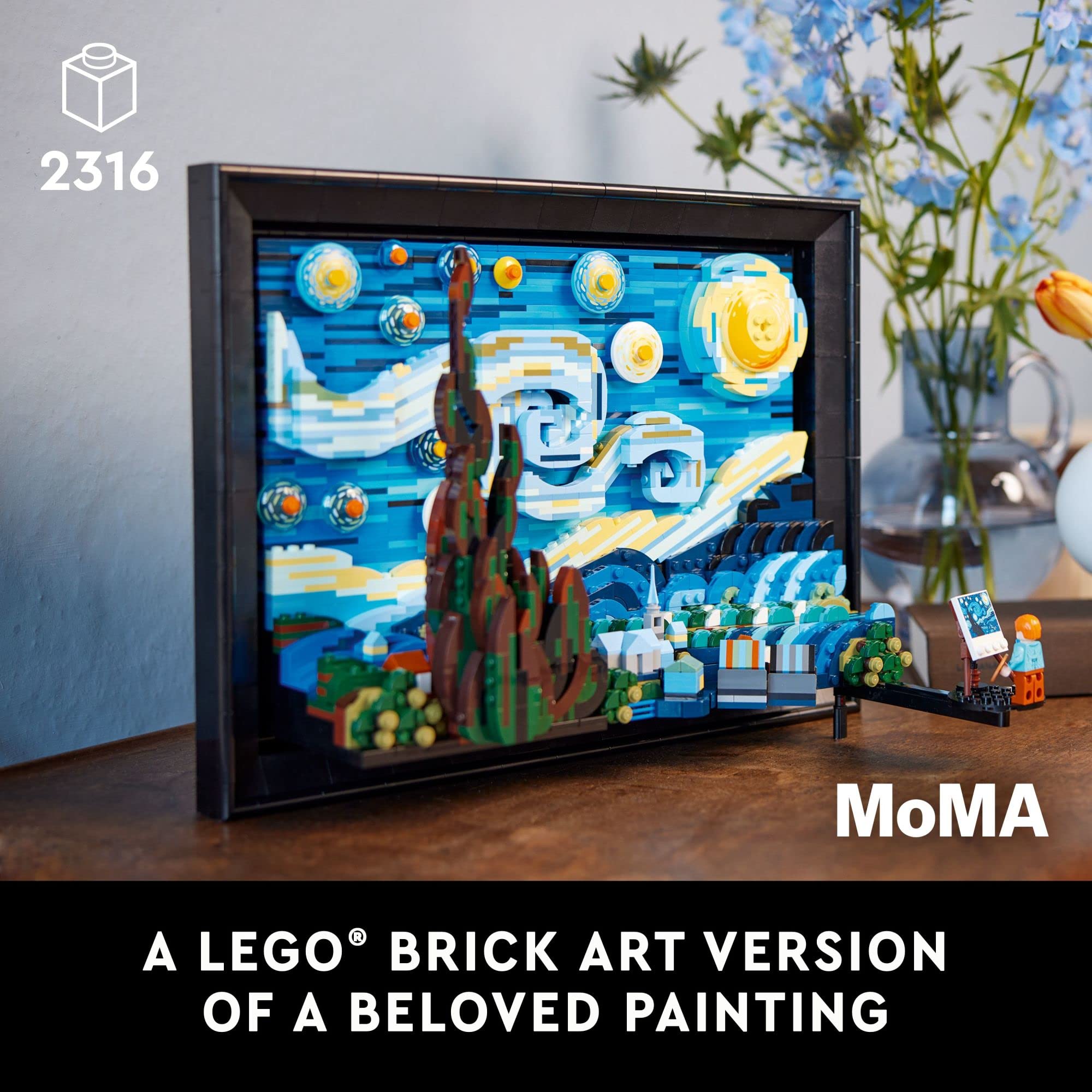 LEGO Ideas Vincent Van Gogh The Starry Night Building Set - 3D Puzzle for Adults Ages 18+, Home Decor Wall Art, Creative Gift for Artists & Van Gogh Fans - Perfect for Office Decor, Birthday Gifts & Art Lovers Collections (Set 21333)