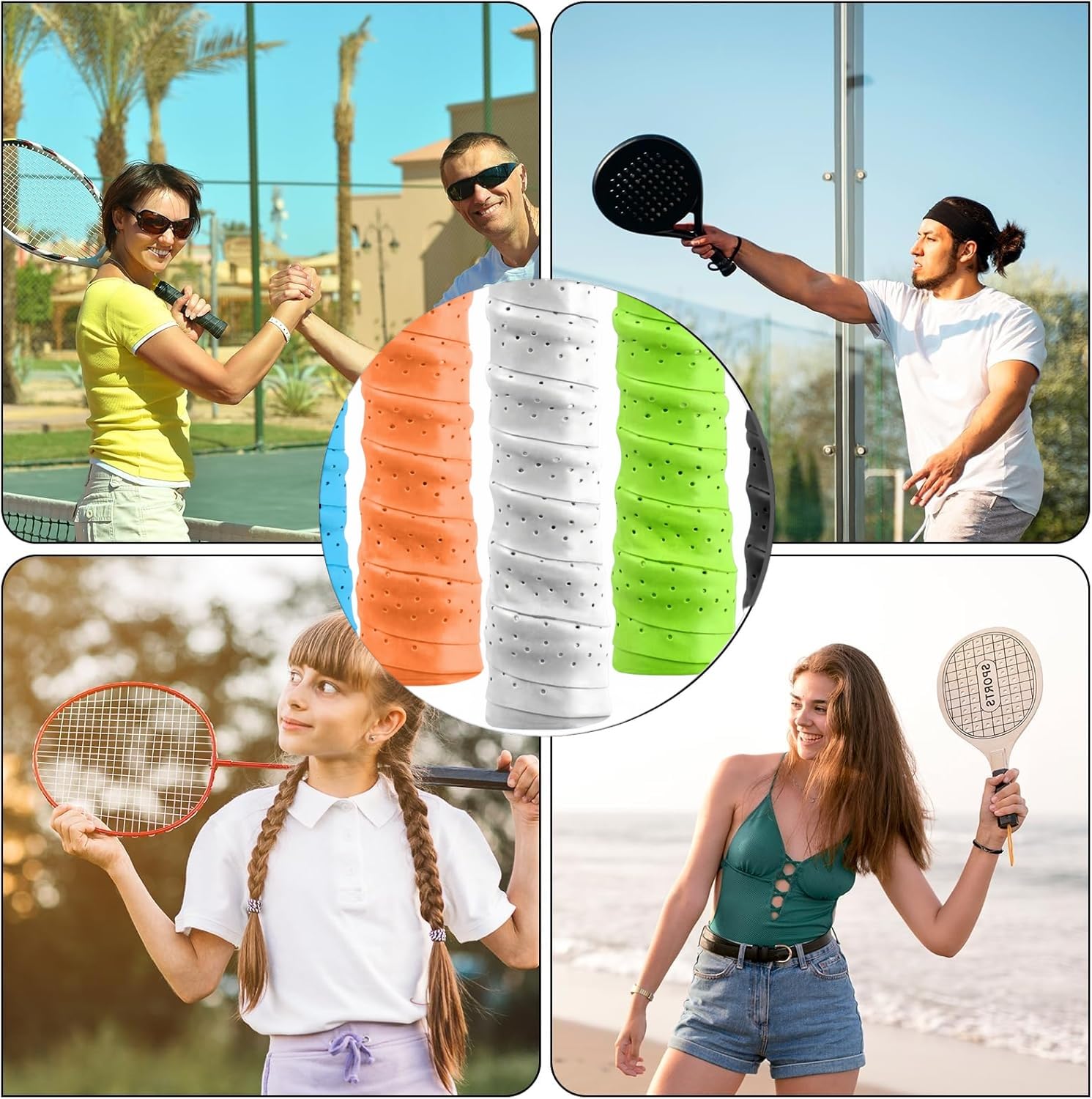 LECHI Tennis & Badminton Racket Overgrips Bulk - Anti-Slip Absorbent Grip Tape for Enhanced Performance in Sports & Training