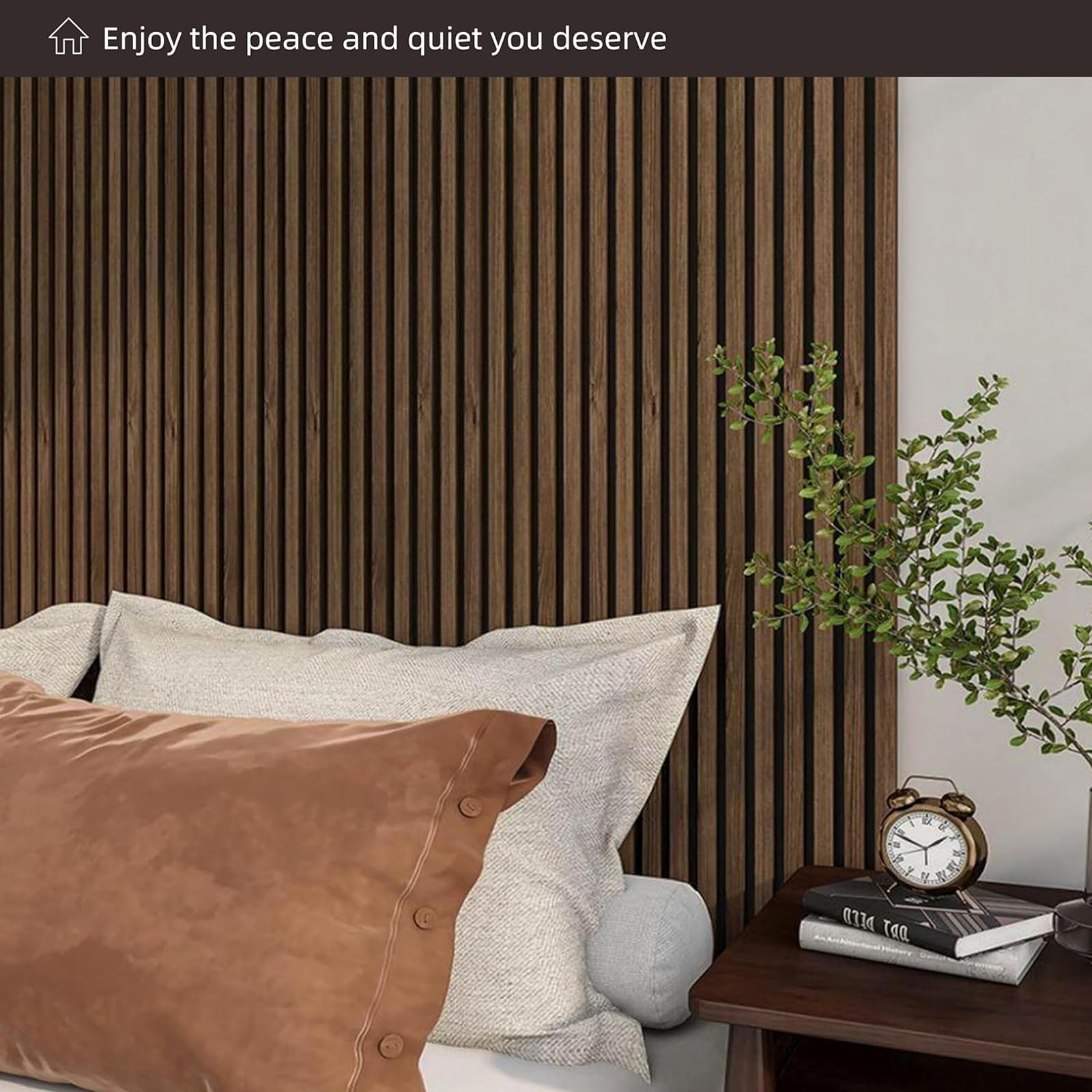 4 Pack Wood Wall Panels - MDF Soundproof 3D Wall Paneling for Home & Office Decor, Wood Textured Acoustic Fluted Wall Panels (94 Inch, Walnut) | Noise Reduction for Bedrooms, Studios & Conference Rooms
