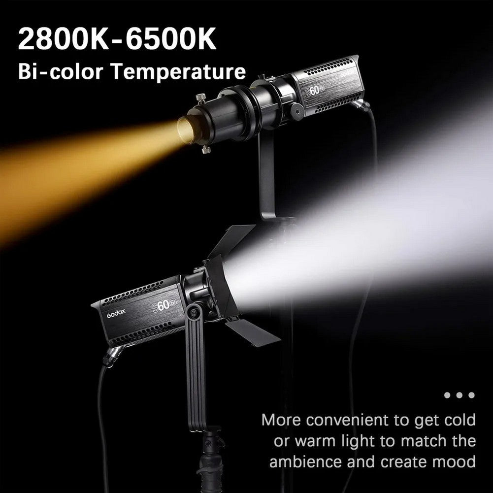 Godox S60Bi Bi-Color LED Continuous Lighting Kit with 3 Heads - Perfect for Photography, Videography, and Studio Lighting