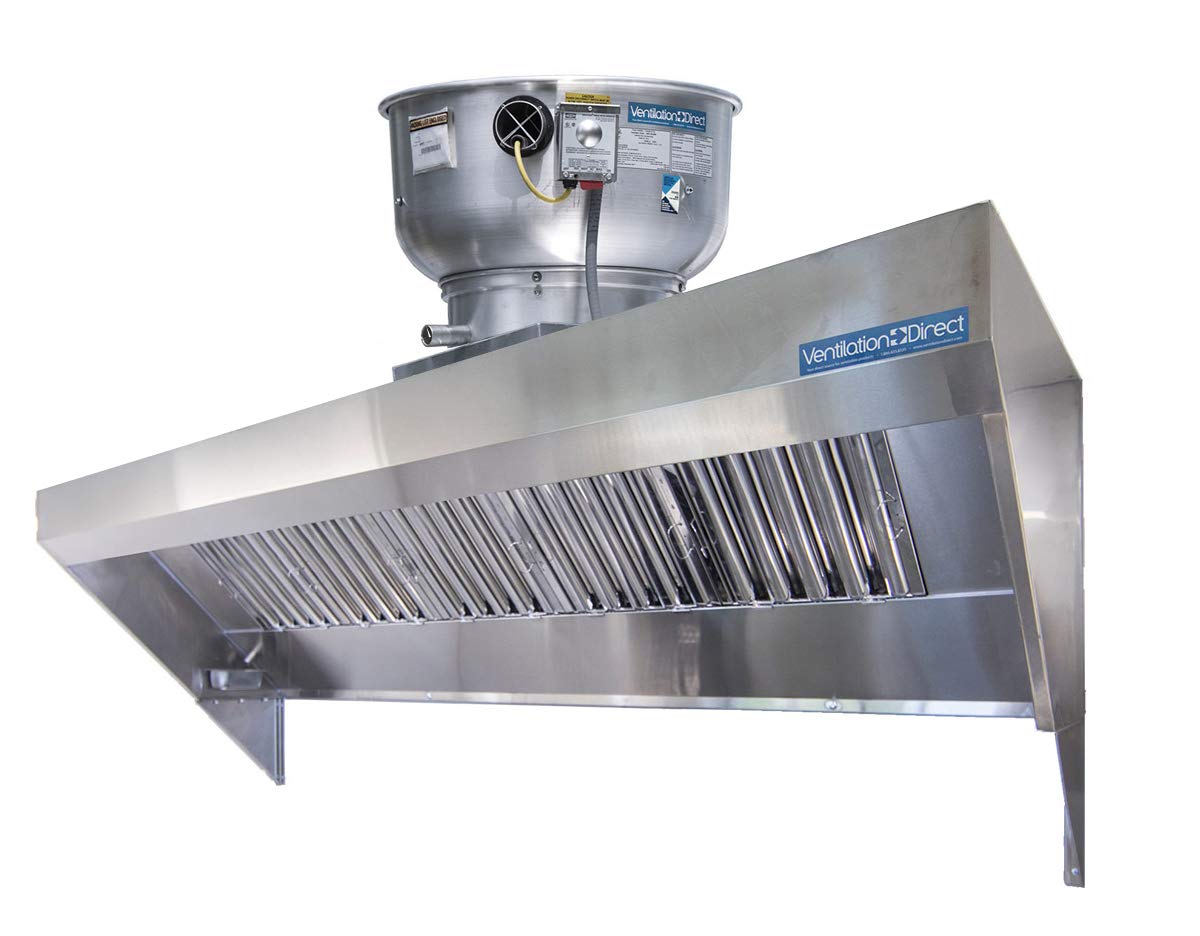 8' Commercial Food Truck Hood System with Exhaust Fan - Stainless Steel Ventilation for Mobile Kitchens & Concession Trailers - Perfect for Outdoor Catering, Street Vendors & Food Stands
