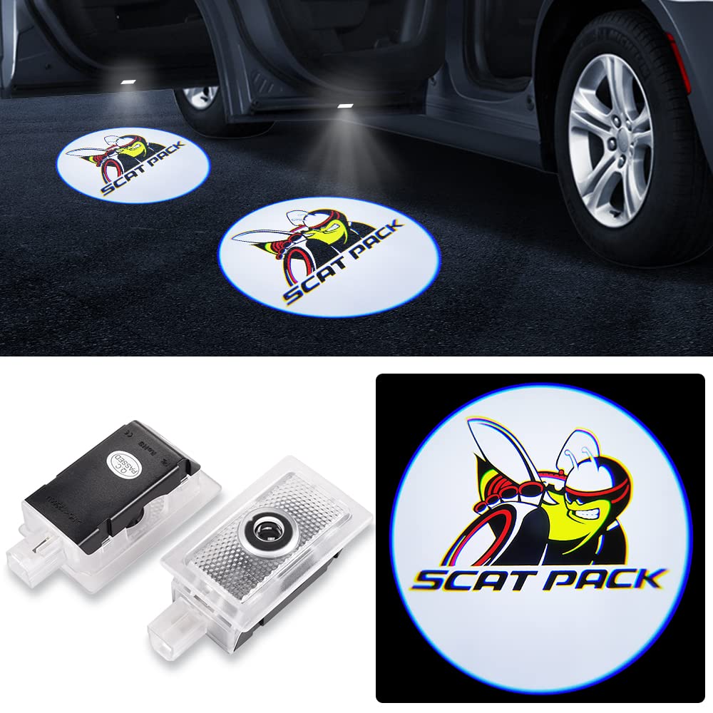 MAISUITIN LED Car Door Logo Projector for Dodge Charger 2015-2020 - High Definition Never Fade Emblem Light with Custom Patterns | Perfect for Night Driving, Car Shows & Personalization (Pattern 3)