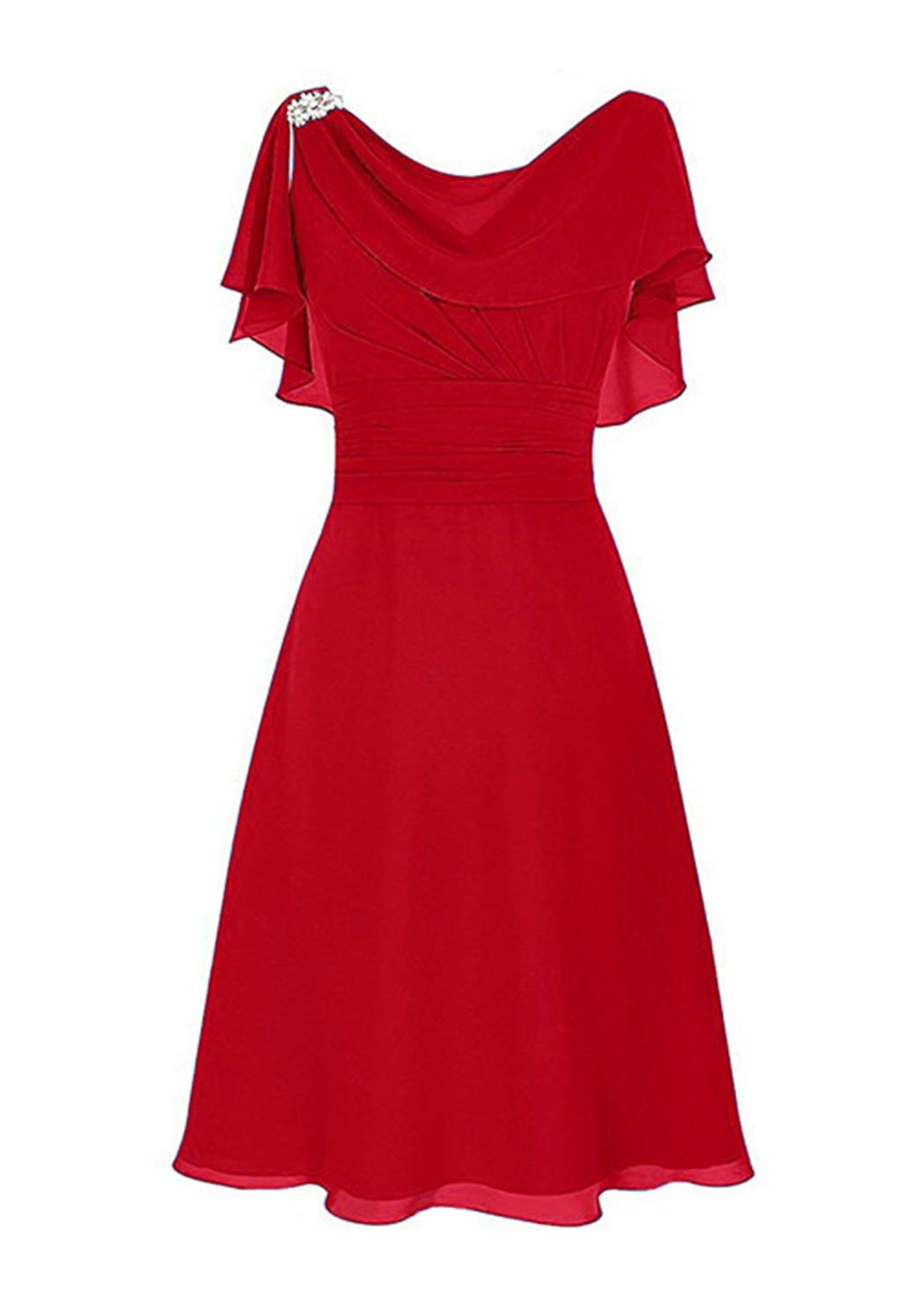 Elegant Chiffon Beaded Formal Dress for Women - Short Mother of The Bride Dress | Perfect for Weddings, Parties & Special Occasions