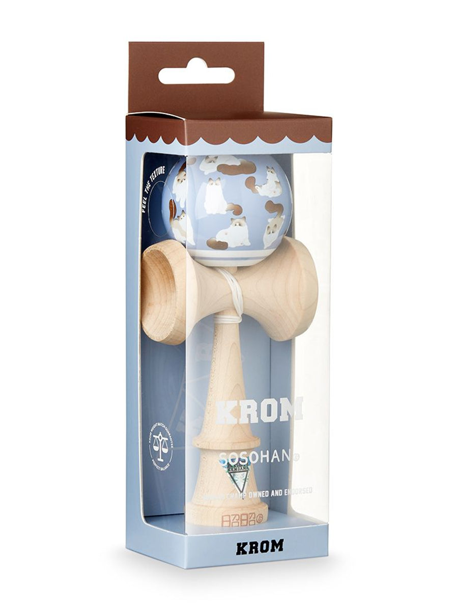 Krom Sosohan Cat Signature Kendama - Traditional Japanese Skill Toy for Kids & Adults - Perfect for Stress Relief, Hand-Eye Coordination & Fun Indoor/Outdoor Play