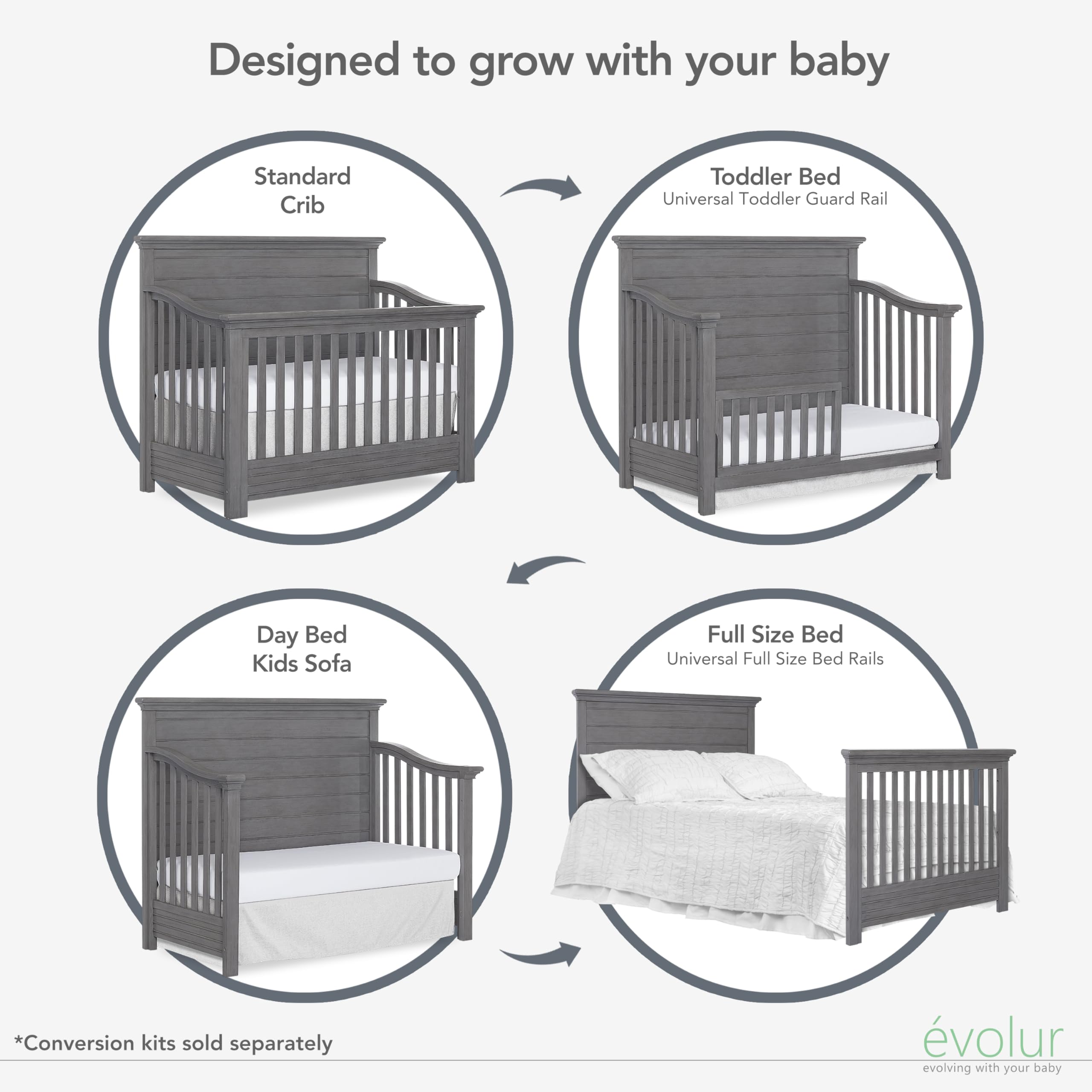 Evolur Toddler Safety Rail - Adjustable Baby Bed Rail Guard for Toddler Beds & Twin Beds | Perfect for Childproofing & Preventing Falls During Sleep