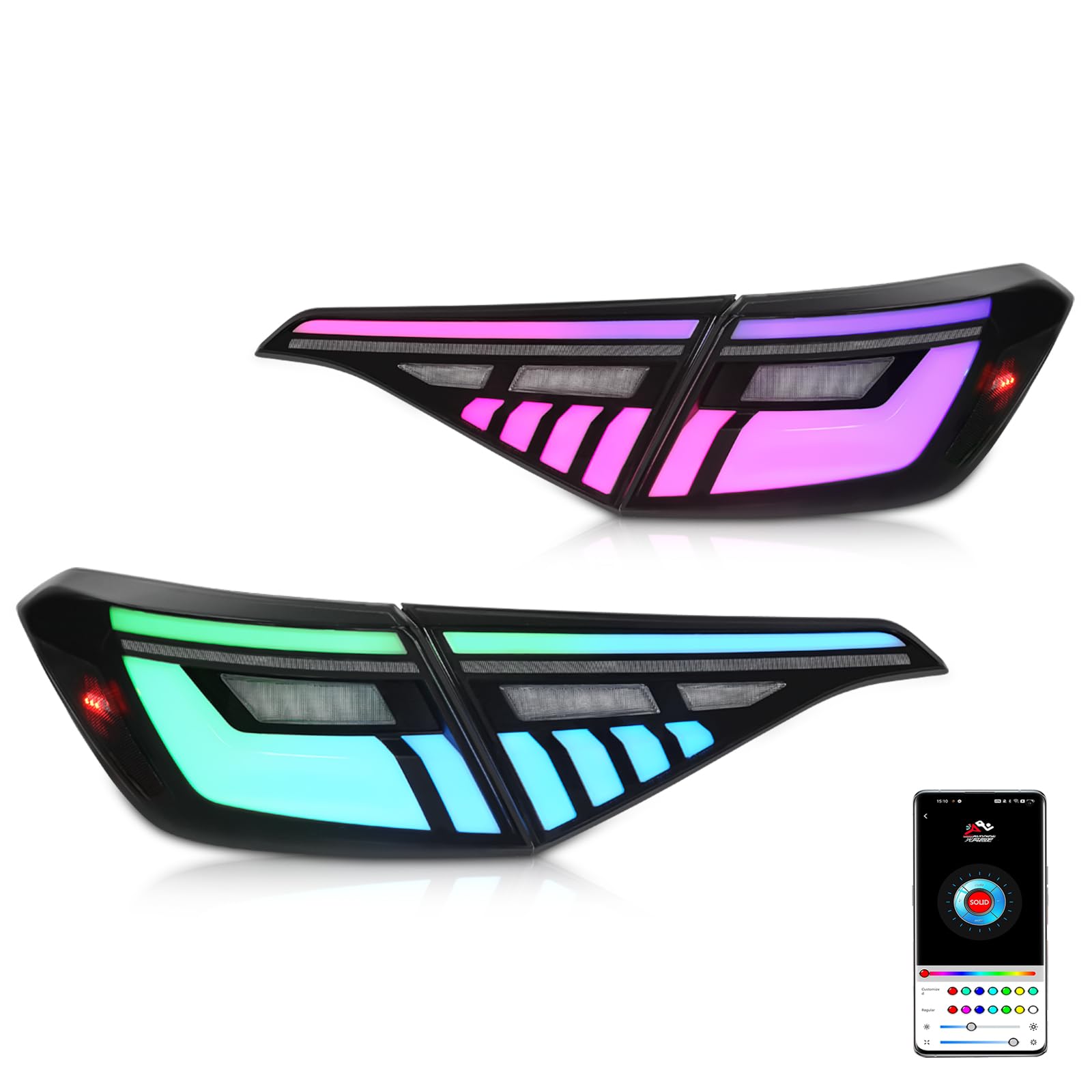 Upgraded LED Tail Lights for 2022-2024 Honda Civic 11th Gen Sedan - Colorful Dynamic Animation DRL & Sequential Turn Signals (Pair) - Perfect for Night Driving and Custom Car Styling