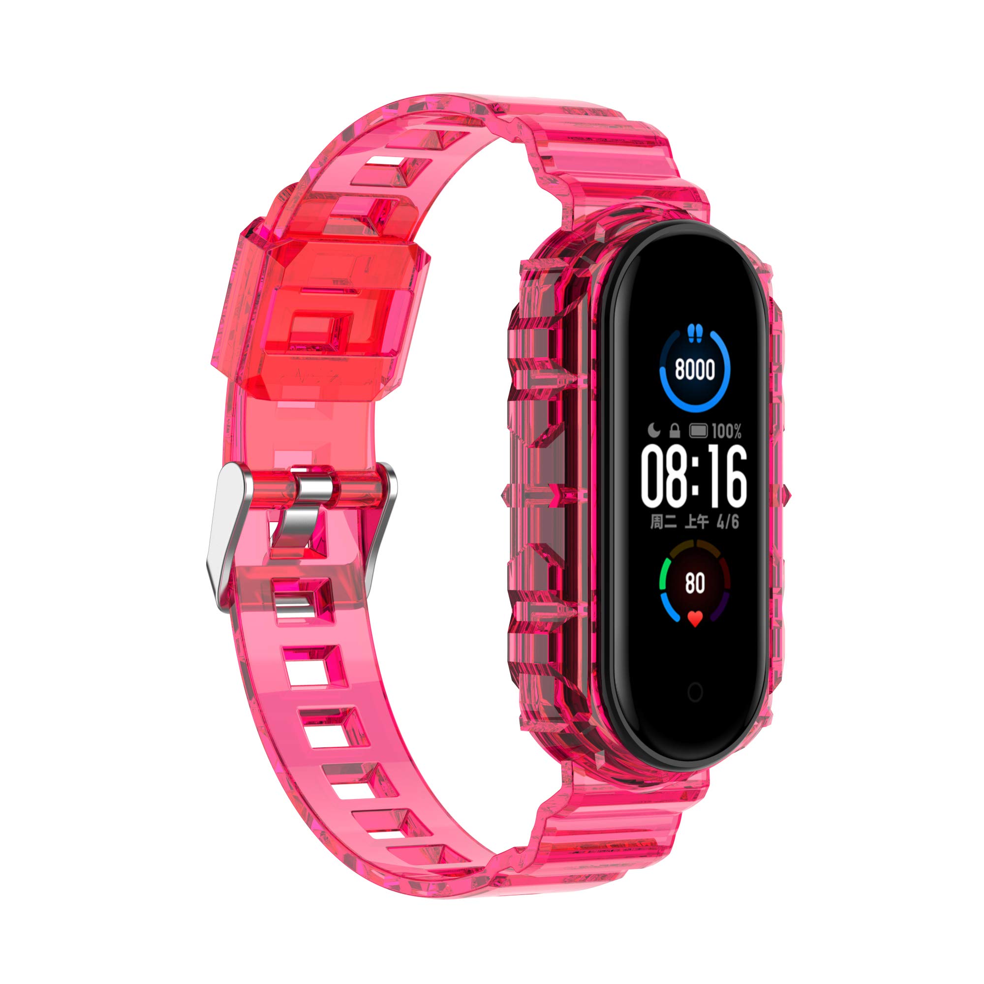 Premium Soft Silicone Replacement Band for Xiaomi Mi Band 7/6/5 & Amazfit Band 5 - Breathable Sport Wristband with Metal Buckle - Perfect for Running, Gym Workouts & Daily Wear