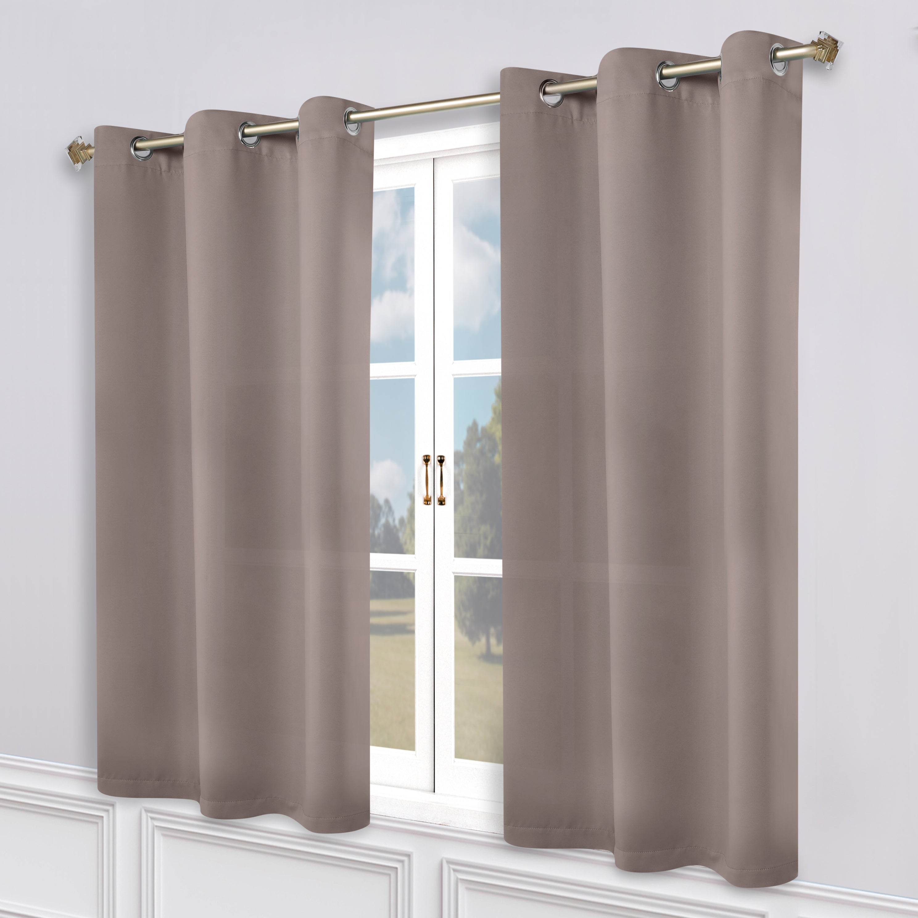 Premium Blackout Curtains Set of 2 - 100% Room Darkening, Machine Washable & Noise Reducing for Bedroom, Nursery & Home Theater