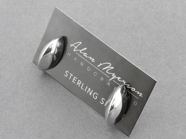 Polished Sterling Silver Segment Stud Earrings - Elegant & Hypoallergenic Jewelry for Women - Perfect for Everyday Wear, Parties & Gifts