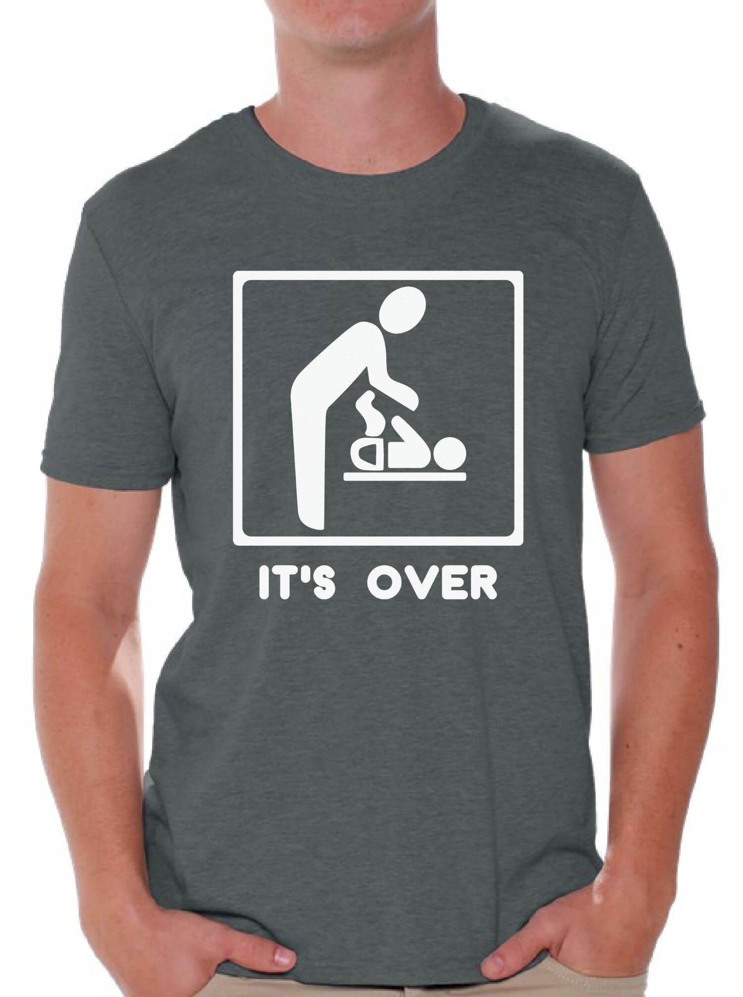 Funny It's Over T-Shirt for Newborn Baby - Cute Humor Graphic Tee with Free Bookmark - Perfect for Baby Showers, First Birthdays & Family Photos