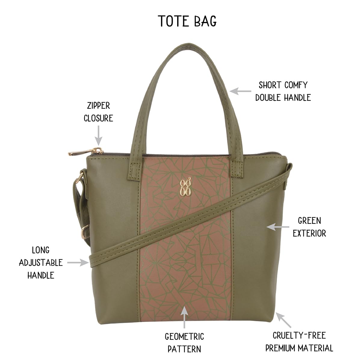 Baggit Women's XS Tote Handbag - Stylish Casual Purse for Ladies | Perfect for Work, Shopping & Everyday Use