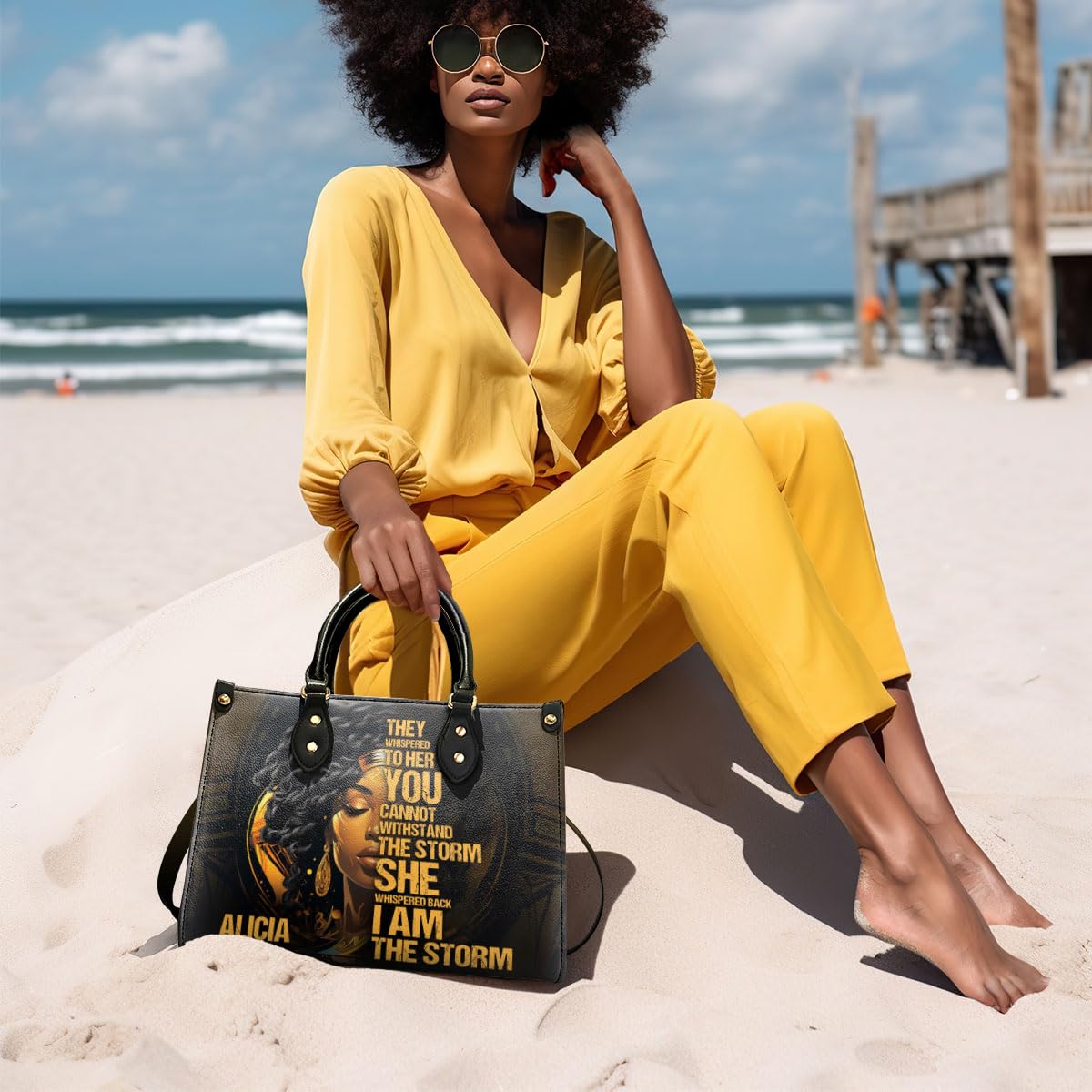 Custom Monogram Leather Handbag for Women - Personalized Gift for African American Women | Christmas, Birthday & Anniversary Present | Professional, Casual & Special Occasion Purse | Perfect for Office, Dates, Travel & Daily Use | Durable Stylish Women's Accessory for Work, Business Meetings & Social Events