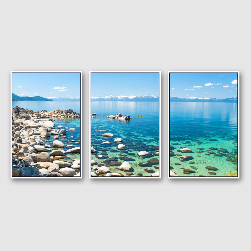 Idea4Wall 3-Piece Framed Canvas Wall Art Set - Lake Tahoe Landscape Prints (24