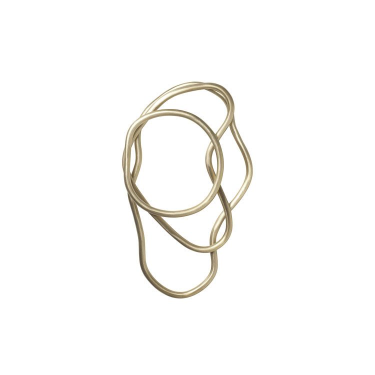 FERM LIVING Brass Pond Trivets Set of 3 - Heat Resistant Coasters for Hot Pots & Pans - Perfect for Kitchen, Dining Table & Outdoor Entertaining