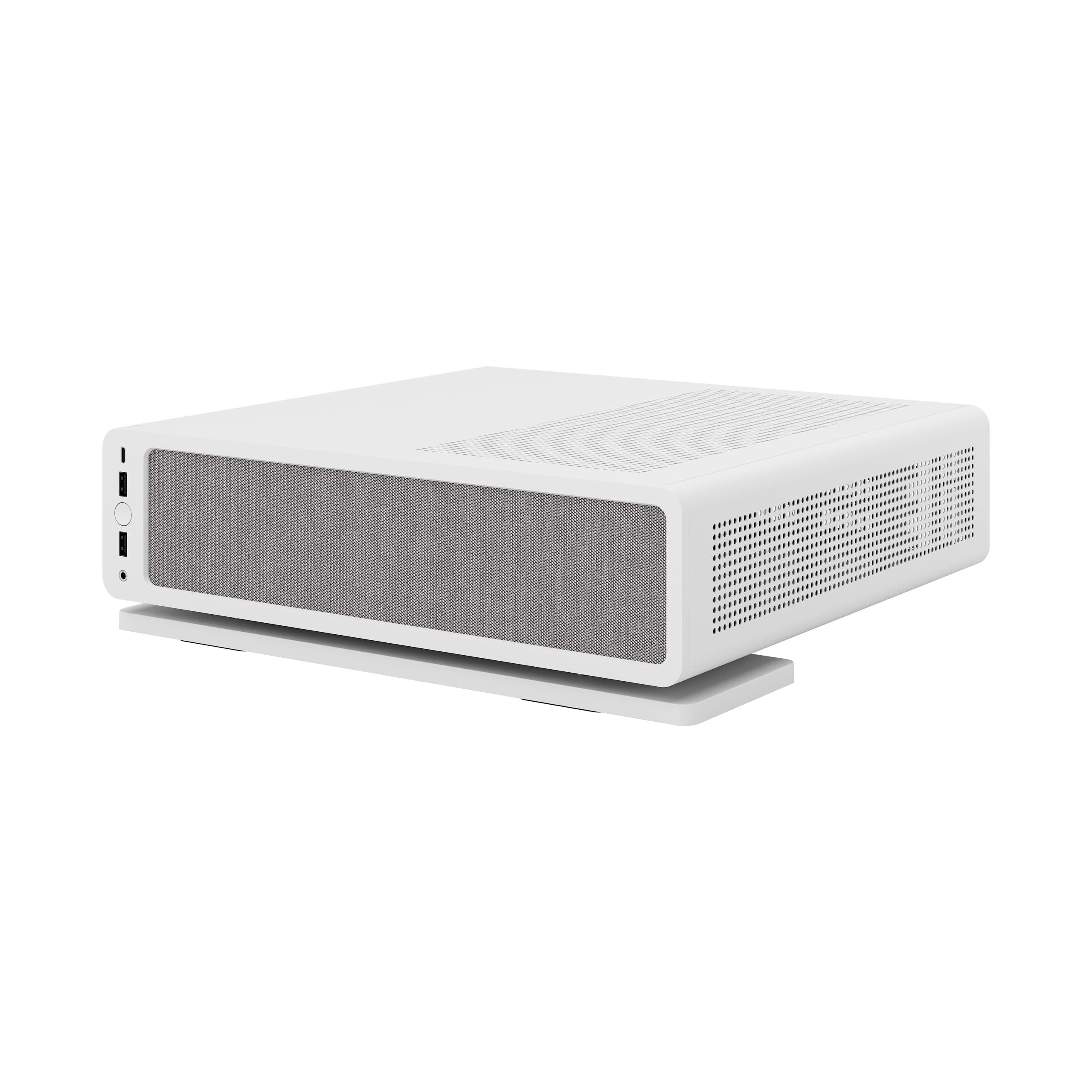 Fractal Design Ridge White ITX PC Case - PCIe 4.0 Riser Card & 2x140mm PWM Fans Included - USB Type-C - Compact Gaming Computer Case for Home Theater & Workstation Setup