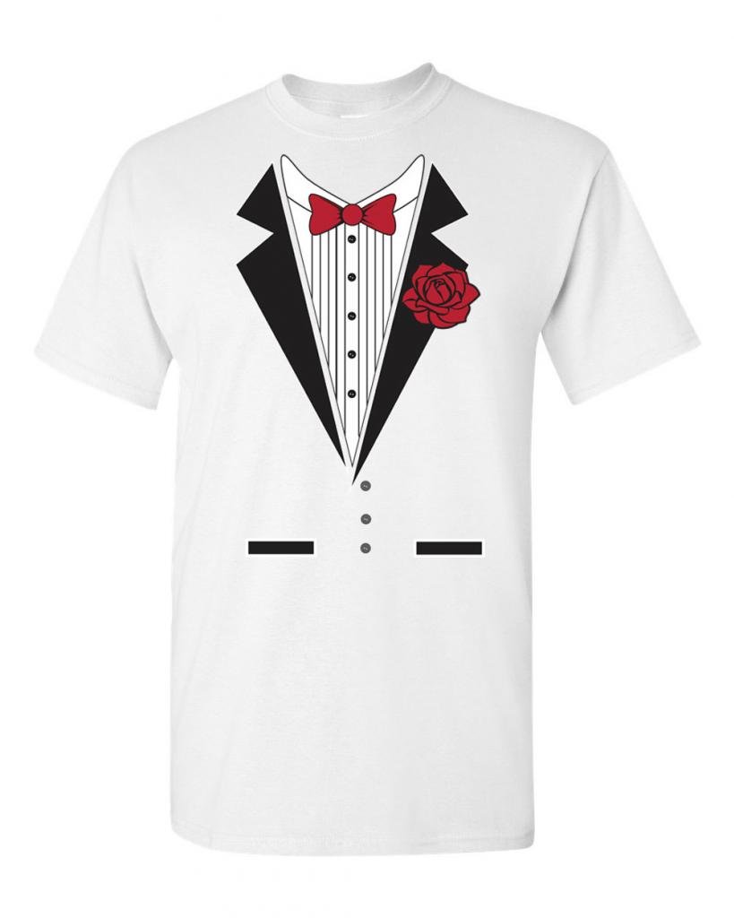 Stylish Tuxedo Rose Print Adult T-Shirt for Men & Women - Perfect for Casual Wear, Parties, and Date Nights
