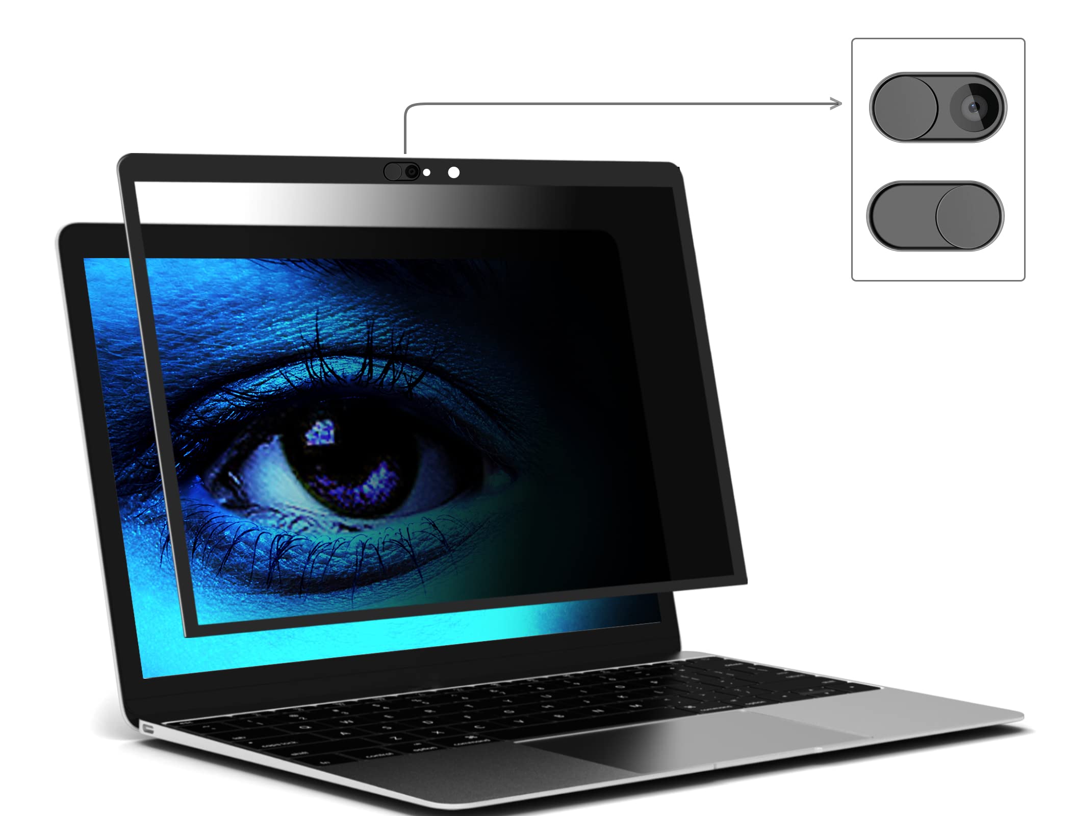 MacBook Privacy Screen Protector for MacBook Pro 13 - HD Anti-Spy Filter, Removable & Bubble-Free Application, Includes Webcam Cover - Perfect for Office, Coffee Shops & Public Spaces