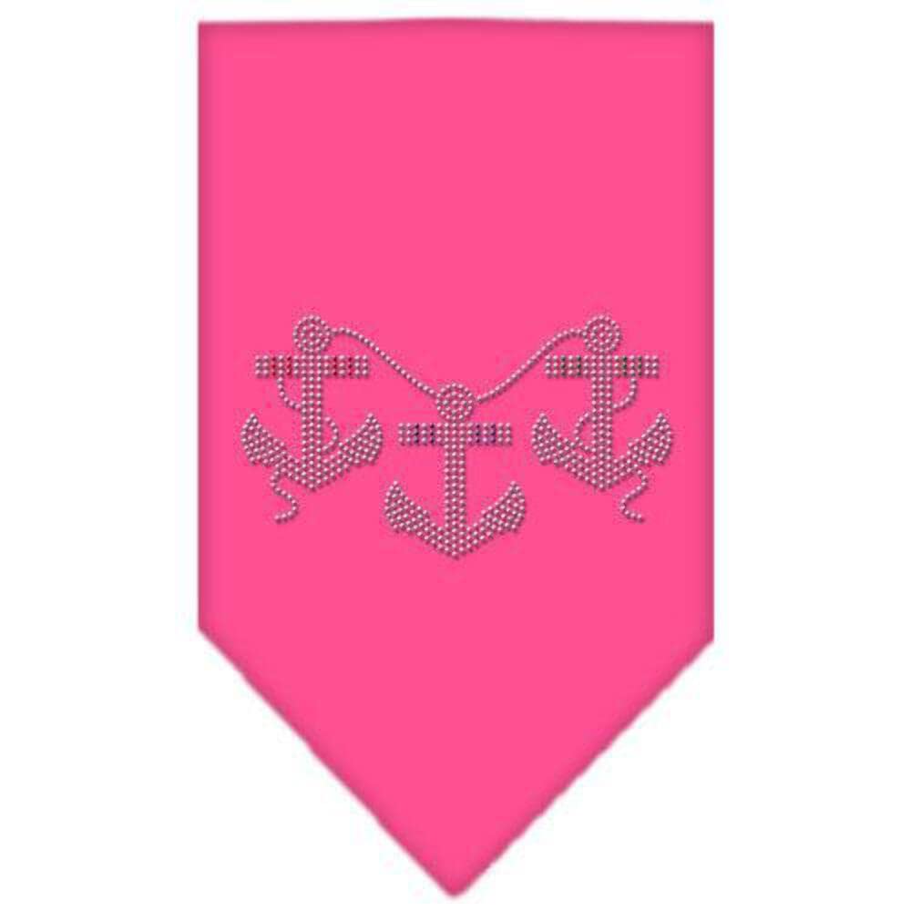 Sparkling Rhinestone Dog Bandana with Anchors Design - Red Small Pet Bandana for Dogs & Cats - Perfect for Holidays, Parties, and Daily Fashion Accessories
