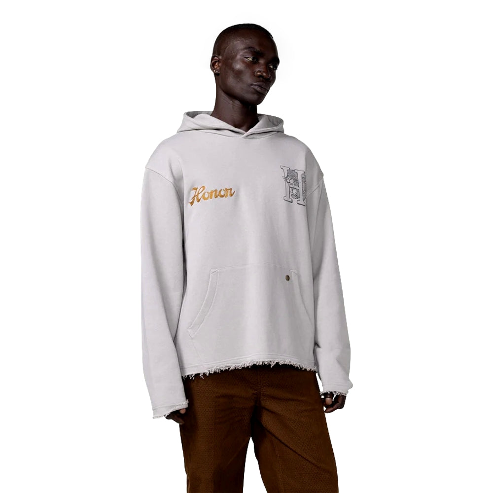 Honor The Gift Mascot Hoodie - Grey Cotton Pullover for Men & Women | Streetwear Fashion, Casual Outfit, Gift Idea