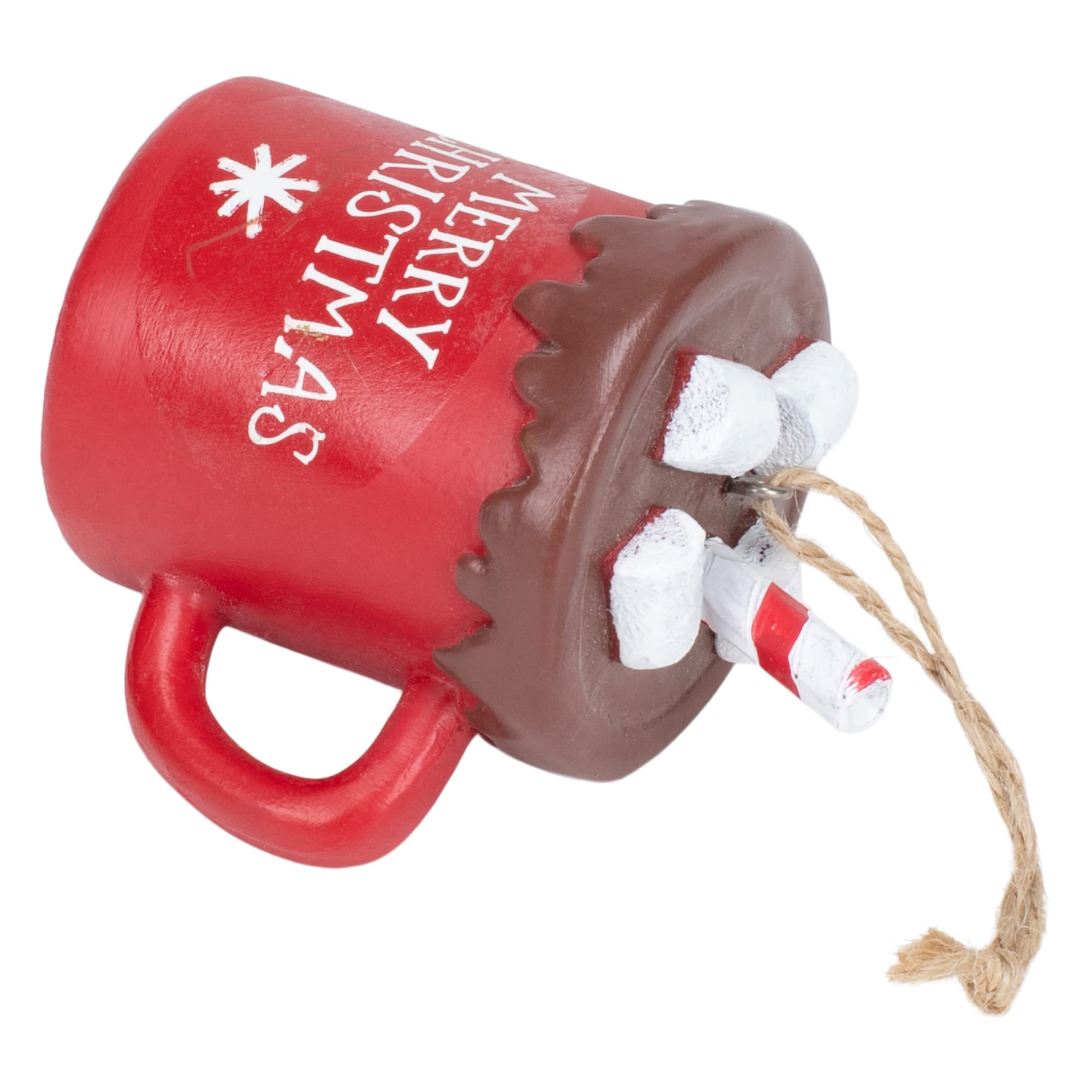 Midwest-CBK Christmas Hot Cocoa Mug with Marshmallows - Ceramic Holiday Coffee Cup with Festive Ornament - Perfect for Gift Giving, Holiday Parties & Cozy Winter Nights