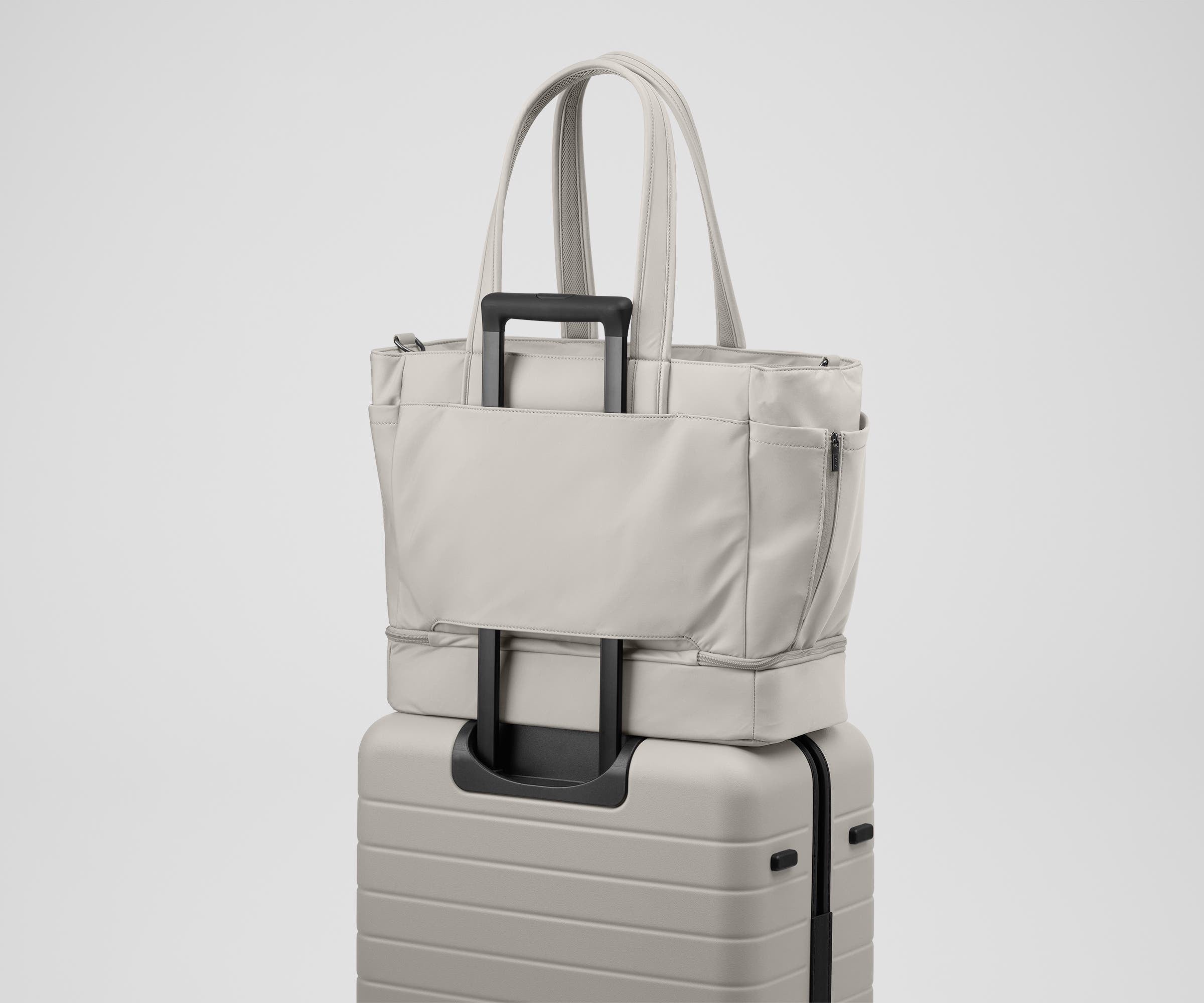 Premium Double Diaper Tote Bag in Cloud Gray - Stylish & Spacious Baby Essentials Organizer for Moms on the Go - Perfect for Daycare, Travel & Shopping Trips