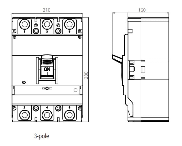 FGM6S 3P 800A 400/690VAC MCCB Circuit Breaker - 3 Pole 800 Amp Thermal Adjustable Molded Case, 75kA Interrupting Capacity - Ideal for Industrial Power Distribution & Electrical Panel Protection