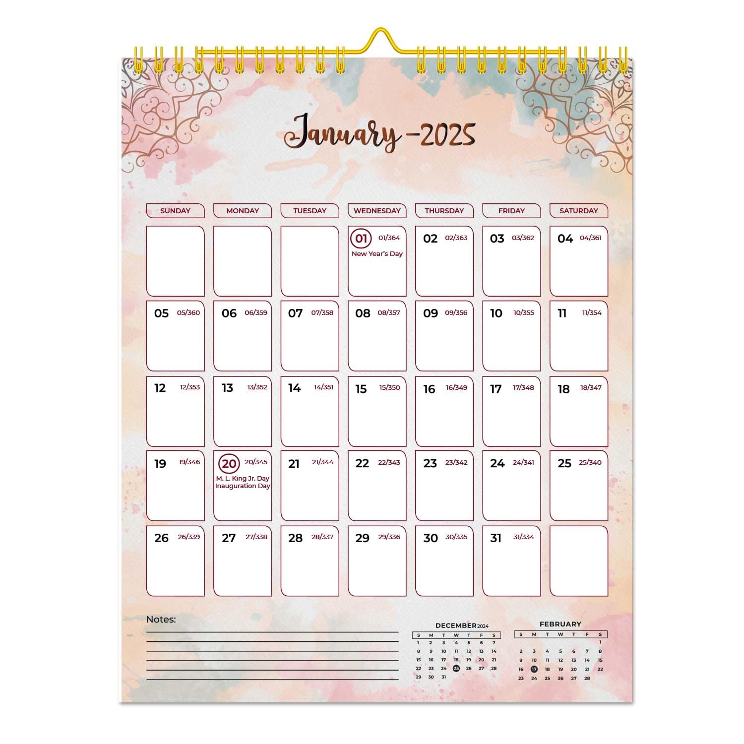2025 Wall Calendar - January to December 2025 Monthly Planner | 11.5