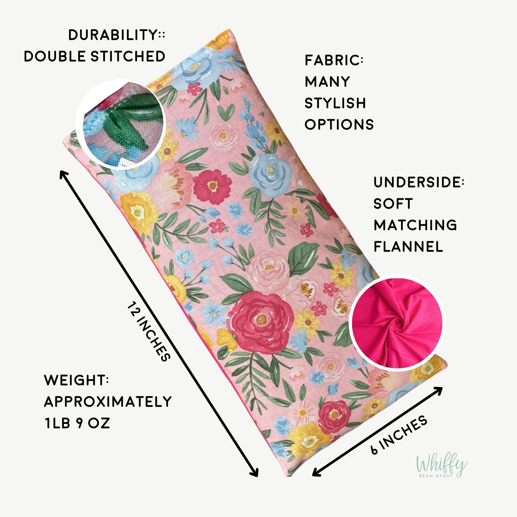 Large Flax Seed Microwave Heating Pad for Back Pain & Cramps Relief - Scented/Unscented Moist Heat Therapy or Ice Pack - 6