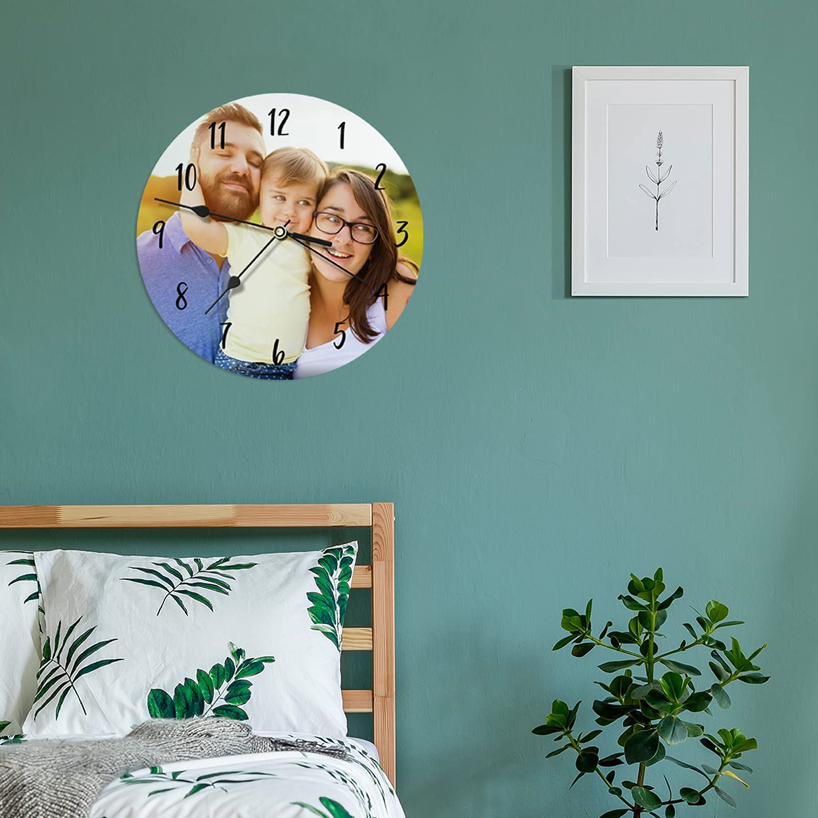 VEELU Custom Photo Wall Clock - Personalized Modern Design with Picture Frame, Unique Home Decor & Gift for Family & Friends | Perfect for Living Room, Bedroom, Office & Special Occasions