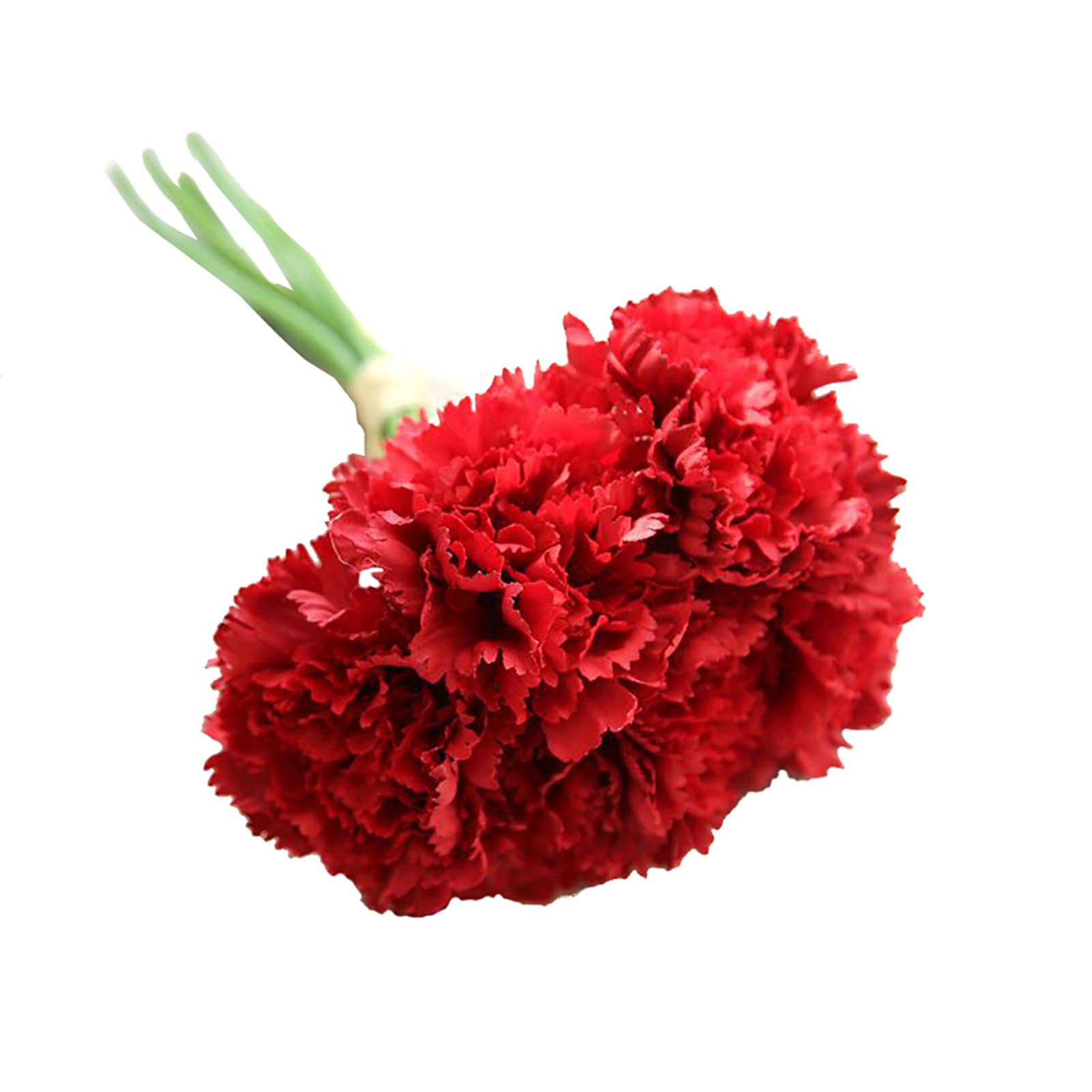 Artificial Silk Carnation Bouquet - Realistic Fake Flower Arrangement for Wedding Decor, Home Decoration, and Party Centerpieces - Elegant Red Faux Floral Display