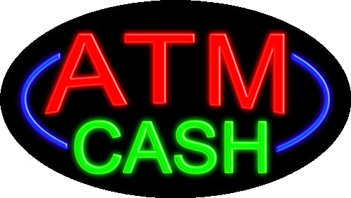 Vintage ATM Cash Glass Neon Sign #14141 – Handmade in USA – Perfect for Bars, Man Caves & Retro Home Decor