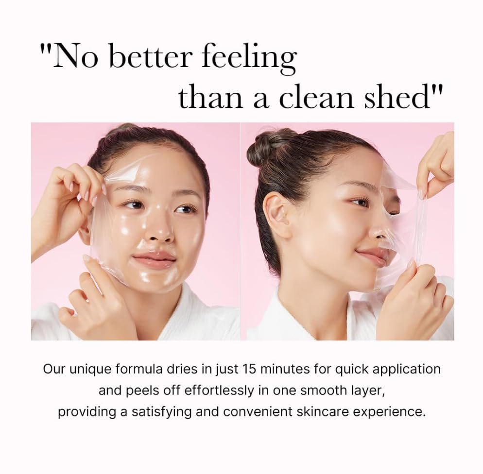 Medicube Viral Glass Glow Overnight Wrapping Mask Duo Set - Collagen & Turmeric Peel Off Facial Mask Pack with Jelly Brush for Hydration & Brightening | Perfect for Night Skincare Routine & Glowing Skin