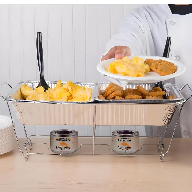 OCS Parts 12-Pack Full Size Chafing Wire Rack Buffet Stands with Handles for Disposable Pans | Chrome Catering Supplies for Buffets, Parties, Weddings, Events & Gatherings | Perfect for Food Service, Banquets & Hot Meal Displays