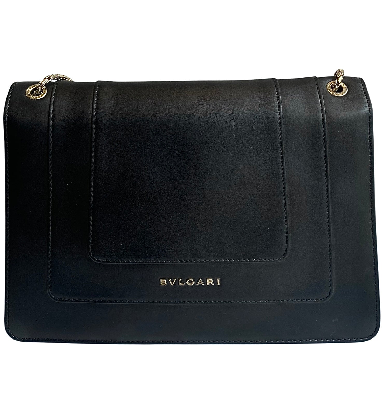 Bvlgari Black Leather Serpenti Shoulder Bag for Women - Luxury Designer Handbag for Evening Parties, Date Nights & Special Occasions