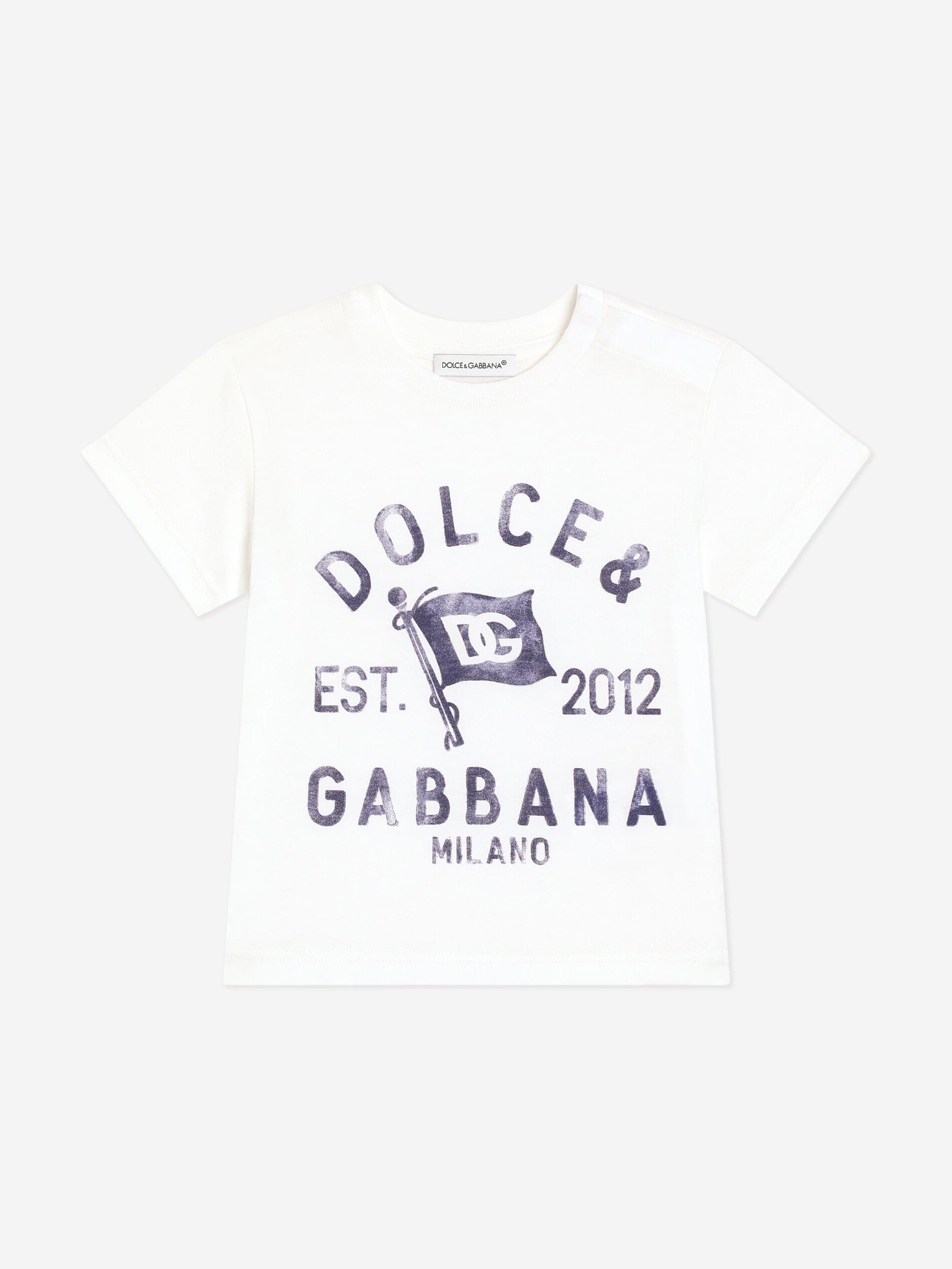 Baby Boys Logo T-Shirt in White | Soft Cotton Short Sleeve Tee for Toddlers | Perfect for Playdates, Family Outings & Casual Wear