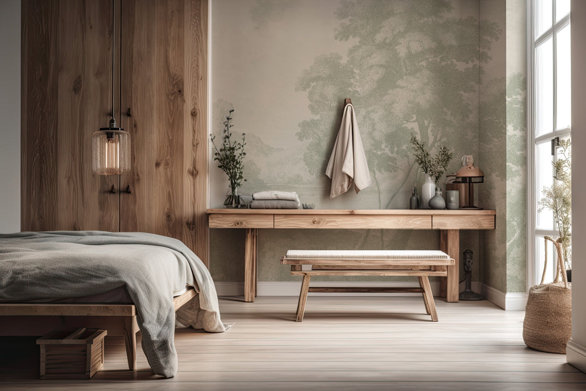Premium Landscape Wallpaper with Engraved Design - Nature Scenes for Living Room & Bedroom Decor