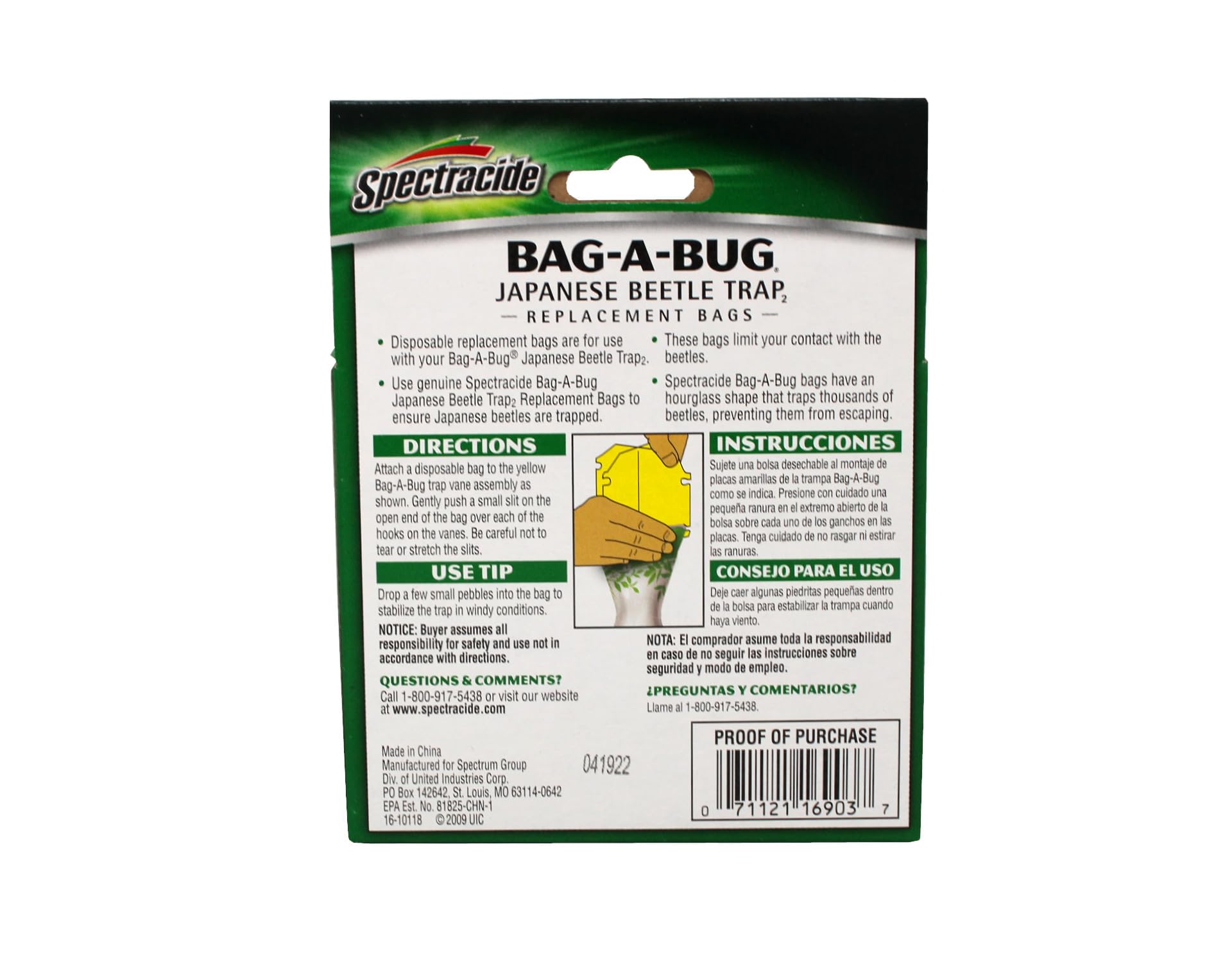 Spectracide Bag-A-Bug Japanese Beetle Trap Replacement Bags - 6 Pack | Strong & Durable Design for Effective Beetle Control | Ideal for Gardens, Lawns & Outdoor Pest Management