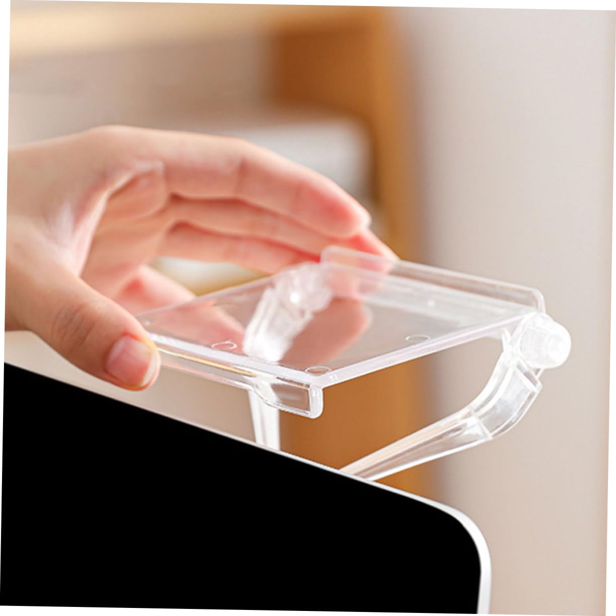 Outanaya TV Top Storage Shelf - Modern Plastic Organizer for Router, Chargers & Electronics - Perfect for Living Room, Bedroom & Office Organization
