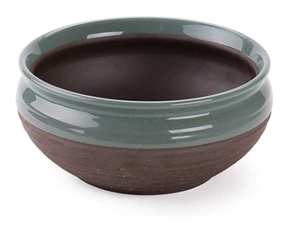YUEGOO Ceramic Plant Pot with Circular Sink - 18cm Grey Decorative Flower Pot for Lily Plants, Jewelry Display, Restaurant Decor & Bedside Decorations - Perfect for Indoor Gardening, Home Decor & Gift Ideas