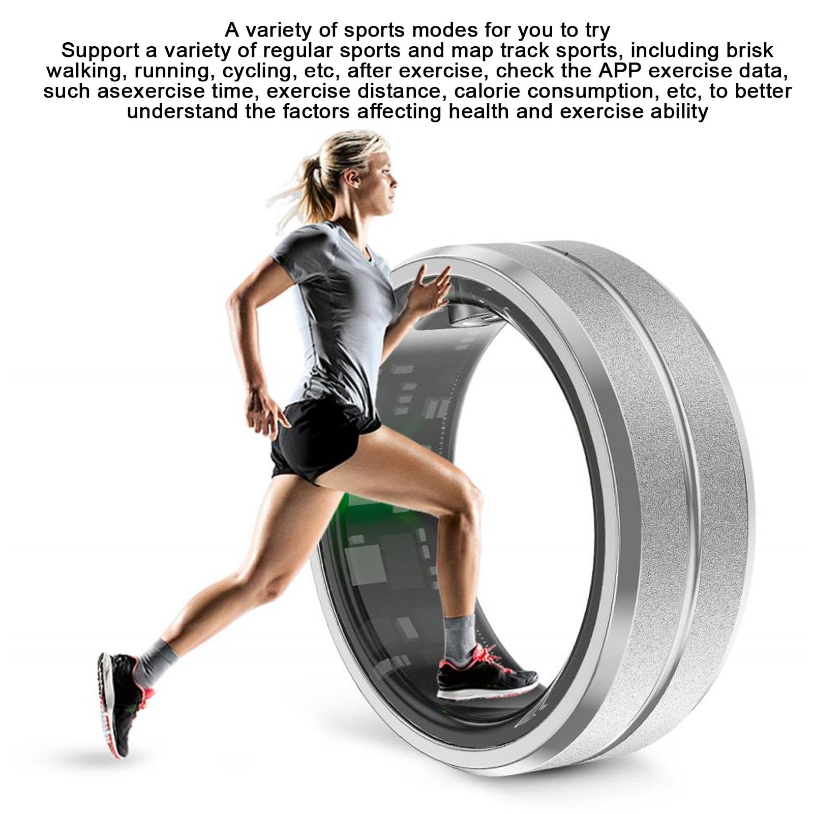 TIKATARER Smart Ring for Women & Men - IP68 Waterproof Fitness Tracker with Heart Rate Monitor, Sleep Tracking & Step Counter - Rechargeable Health Ring for Workouts, Running & Daily Activity Tracking