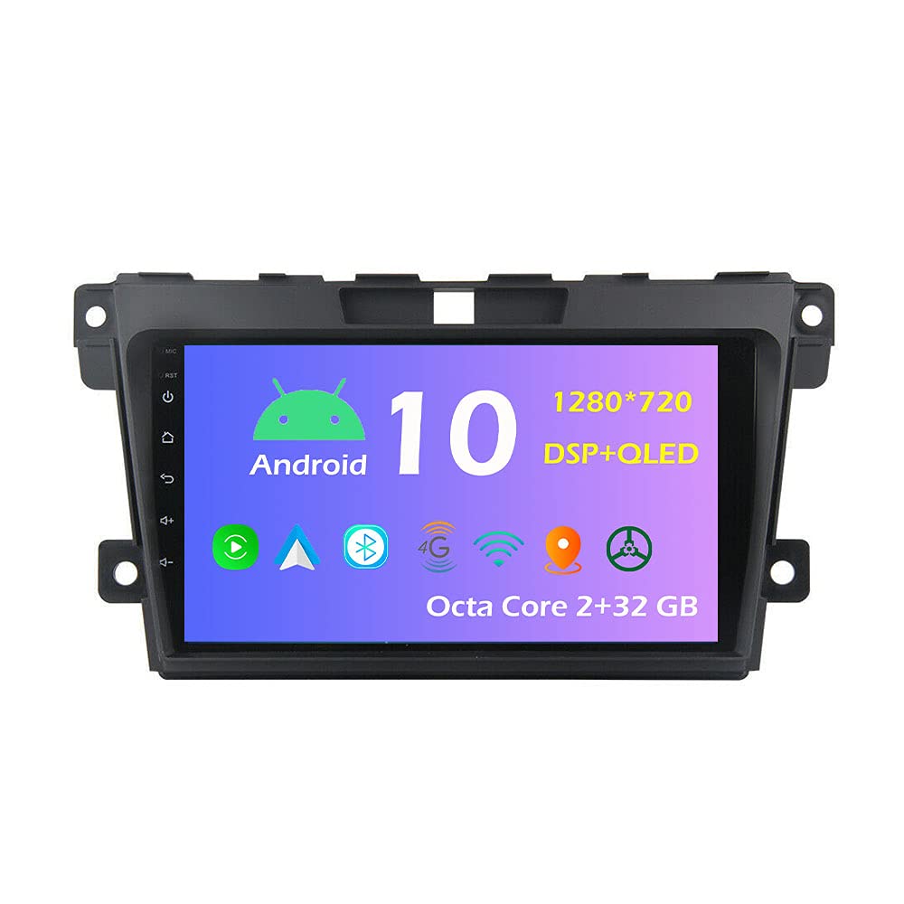 9'' Android 10.0 Car Stereo for Mazda CX-7 2008-2015 | GPS Navigation | Apple CarPlay | 4G WiFi Bluetooth | Touchscreen Head Unit | Perfect for Road Trips & Daily Commutes