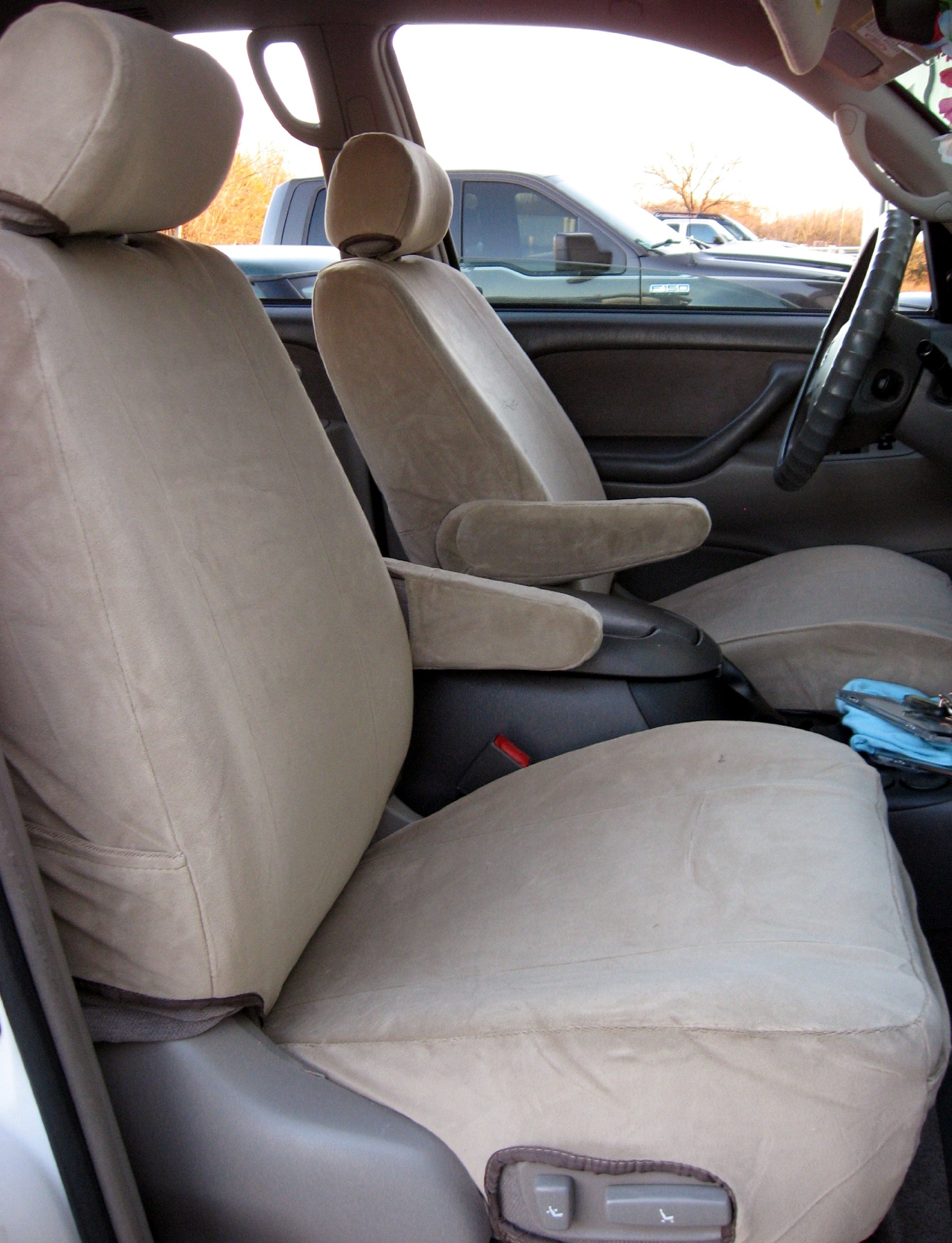 Durafit Custom Seat Covers for 2000-2004 Toyota Sequoia - Tan Color, 3-Row Full Set - Perfect for Road Trips, Family Outings & Off-Road Adventures