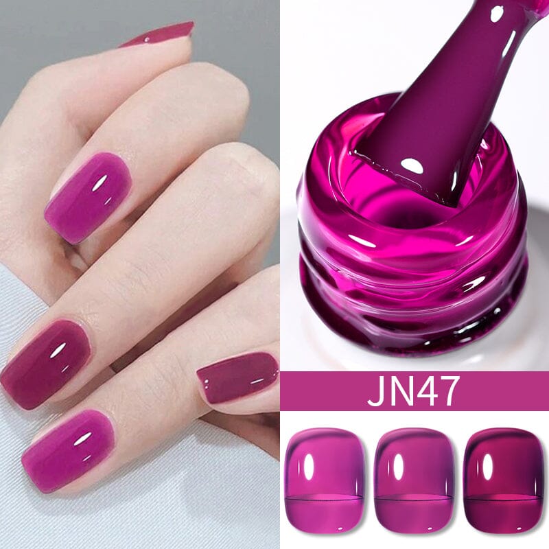 Purple Jelly Gel Polish JN47 - 10ml UV LED Soak Off Nail Art Polish for Manicure & Pedicure - Perfect for Salon, Home Use & Party Nails