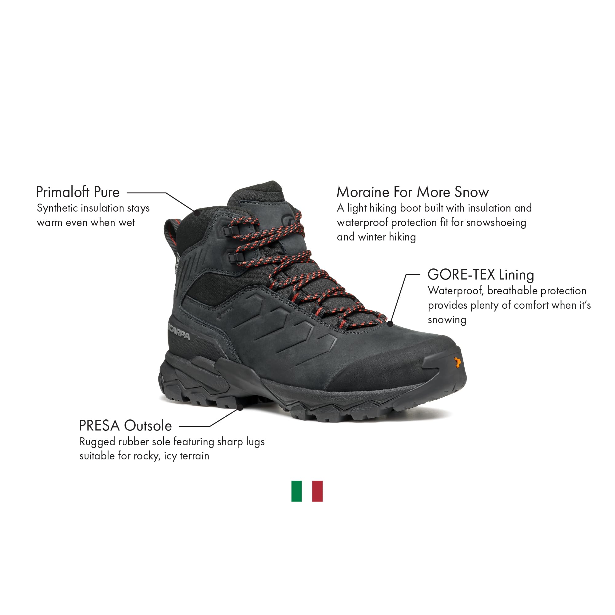 SCARPA Women's Moraine Polar GTX Waterproof Hiking Boots - Gore-Tex Insulated Winter Snow Boots for Backpacking, Trekking & Outdoor Adventures