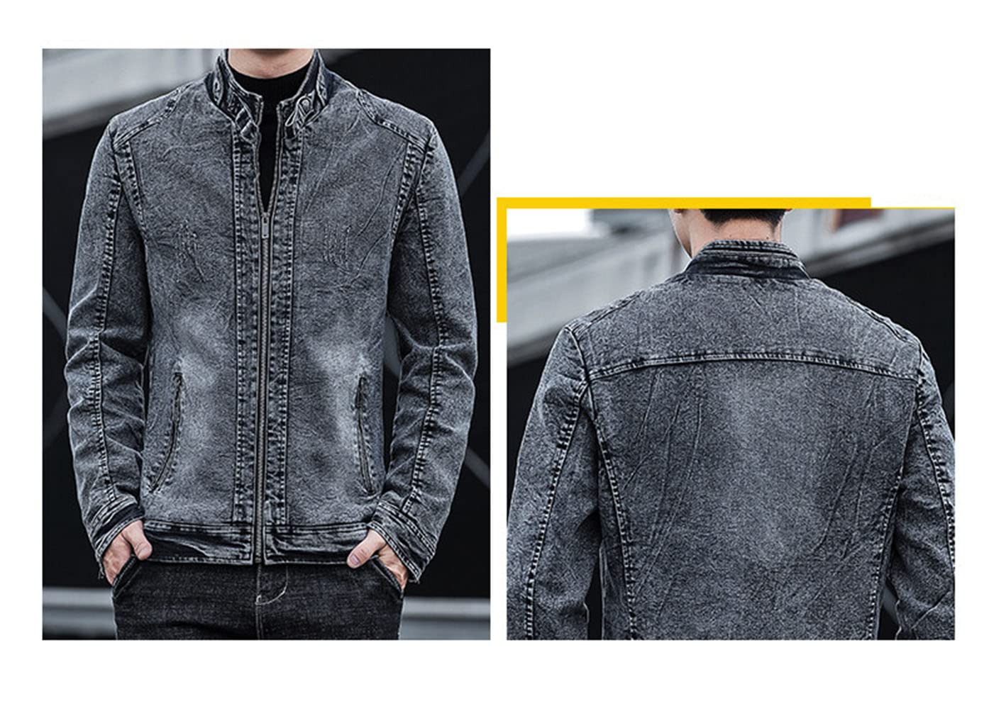 Men's Slim Fit Denim Jacket - Lightweight Cotton Jean Coat for Spring & Fall | Casual Streetwear, Outdoor Activities & Everyday Wear