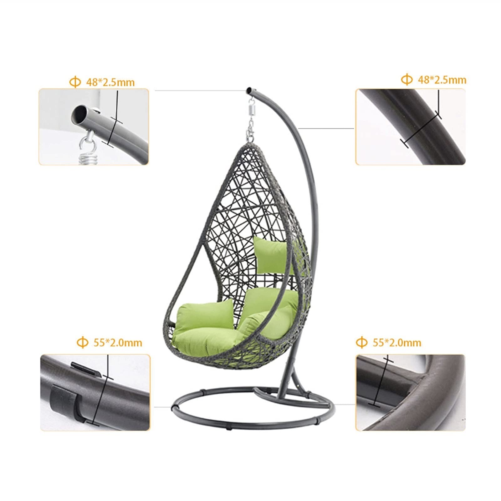 **Outdoor Hanging Wicker Swing Chair - 40.5×40.5×80 Inches - Patio, Balcony, Garden Hammock for Relaxing & Lounging - Perfect for Backyard, Porch, or Poolside Décor**